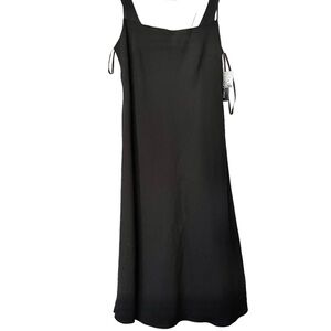 Jones New York Black Midi Slip Dress with Adjustable Straps
